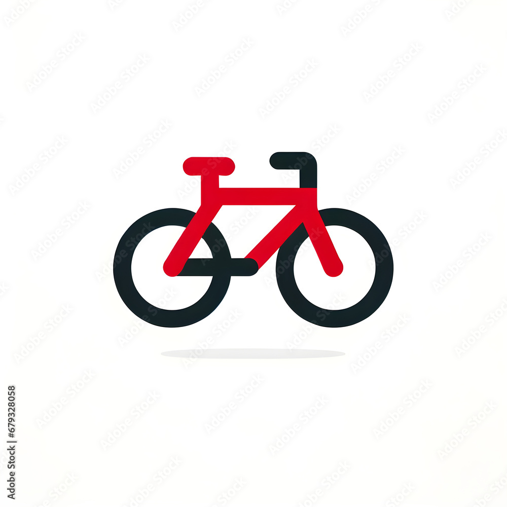 Minimalist Red Bicycle Icon on a White Background - Concept of Eco-Friendly Transportation, Cycling, and Urban Mobility Minimalist Red Bicycle Icon on a White Background - Concept of Eco-Friendly Transportation, Cycling, and Urban Mobility