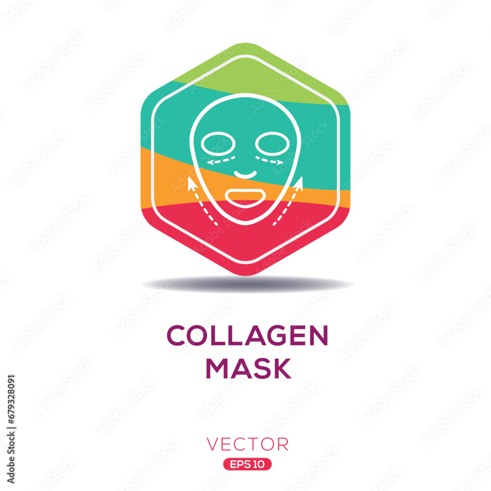 Obraz premium Creative (Collagen mask) Icon ,Vector sign.