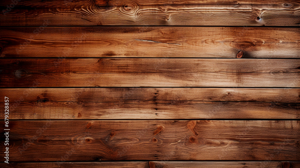 Naklejka premium CloseUp of Brown Wooden Planks Texture for Background and Surface