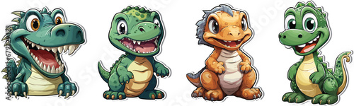 T-Rex Iconic Art - Cute Cartoon Sticker. Join the jamboree with our iconic T-Rex art. A cute cartoon sticker that adds a touch of Jurassic charm to your creative projects.