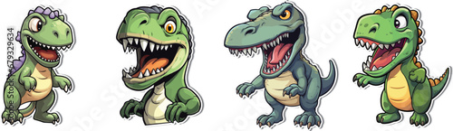 Colorful Tyrannosaurus Cartoon Clipart - SVG Sticker. Add a pop of color to your creations! Explore our vibrant T-Rex cartoon clipart in SVG format. Ideal for stickers, crafts, and more.