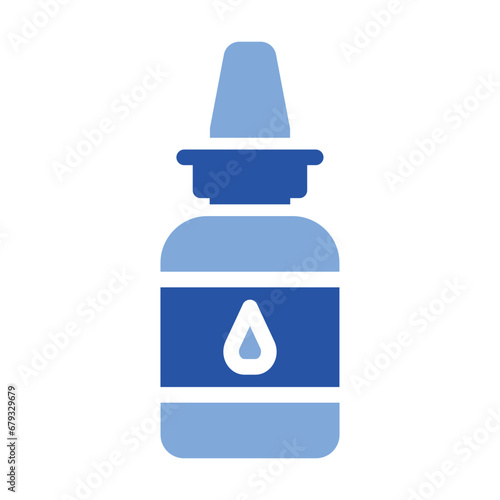 Nasal Spray Glyph Blue Icon