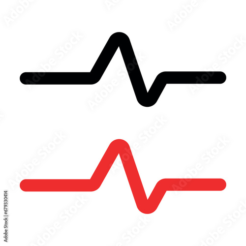 Heartbeat icon line Vector illustration. Heart beat monitor pulse line art vector icon. photo