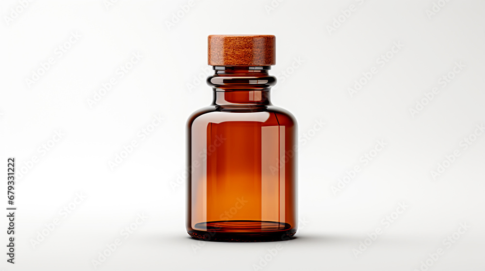Lab use Brown wide mouth Reagent bottle on a white background Lab use Brown wide mouth Reagent bottle on a white background
