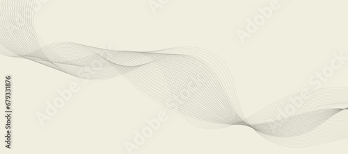 Abstract wave element for design. Digital frequency track equalizer. Stylized line art background. Vector illustration. Wave with lines created using the blend tool. Curved wavy line, smooth stripe.