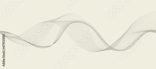 Abstract wave element for design. Digital frequency track equalizer. Stylized line art background. Vector illustration. Wave with lines created using the blend tool. Curved wavy line, smooth stripe.