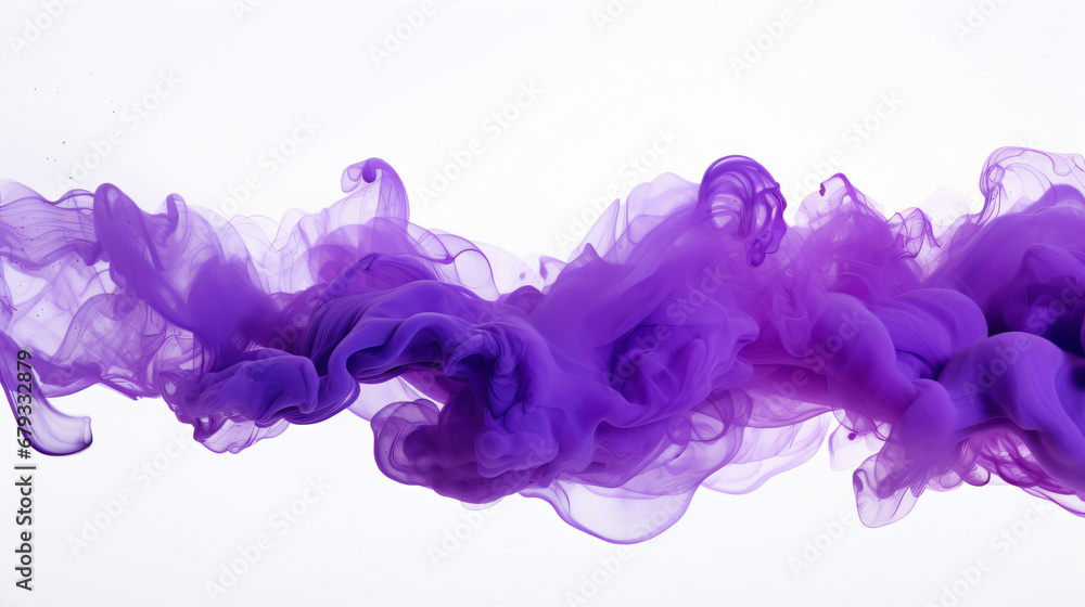purple smoke cloud ink painted 3d rendered abstract art background wallpaper illustration - obrazy, fototapety, plakaty 
