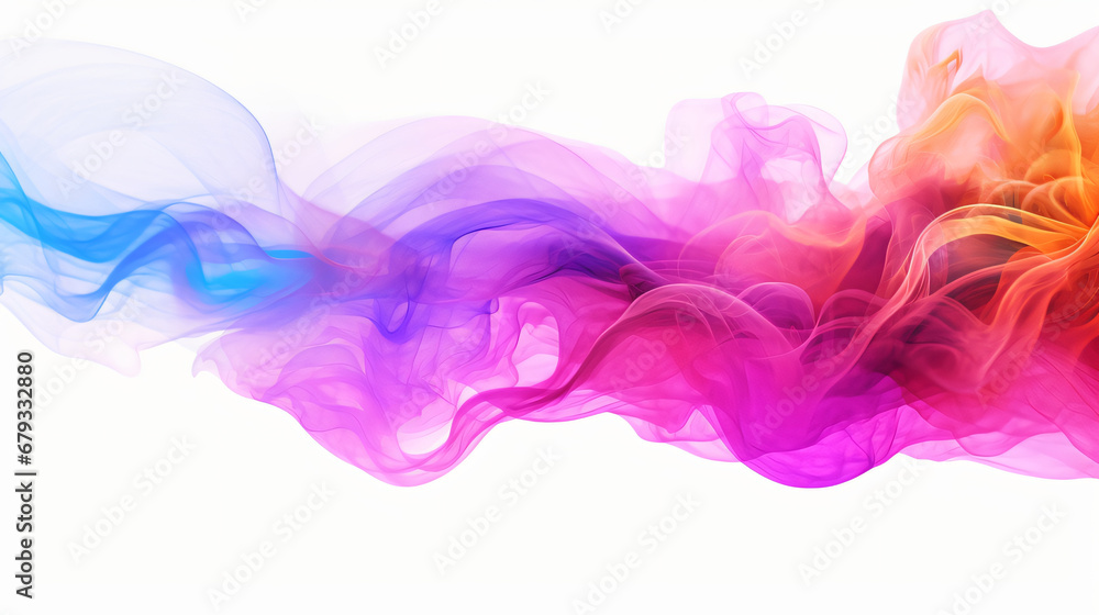rainbow neon smoke cloud ink painted 3d rendered abstract art background wallpaper illustration

