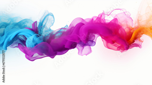 rainbow neon smoke cloud ink painted 3d rendered abstract art background wallpaper illustration

