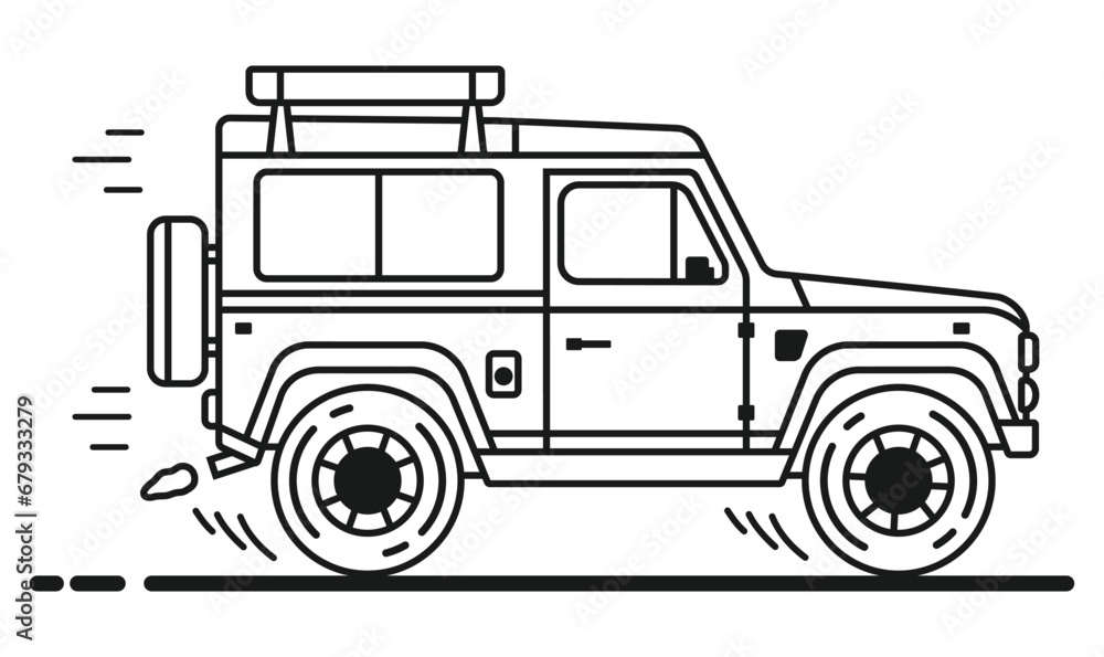 Army Vehicle Vector Outline EPS
