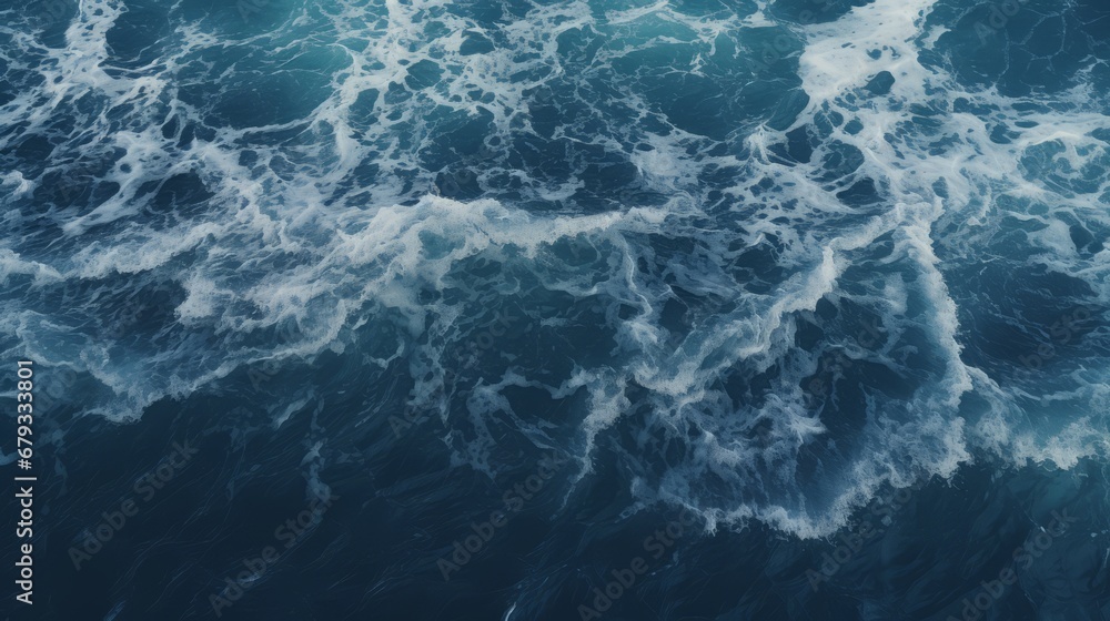background sea with foam top view.