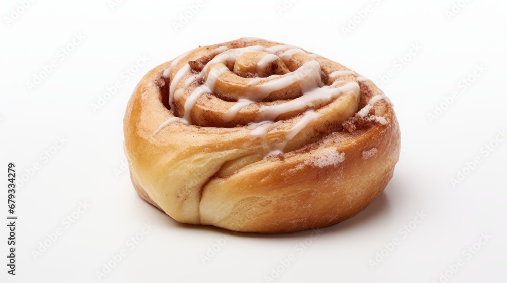 Cinnabon bun on white background. Cinnabon bun on white background.