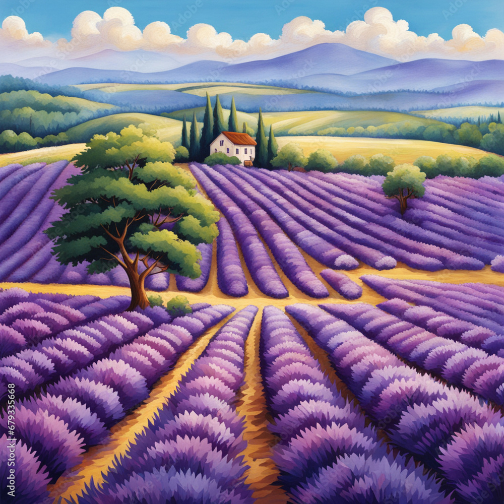 Fototapeta premium Sunny Lavender Fields