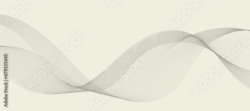 Abstract wave element for design. Digital frequency track equalizer. Stylized line art background. Vector illustration. Wave with lines created using the blend tool. Curved wavy line, smooth stripe.