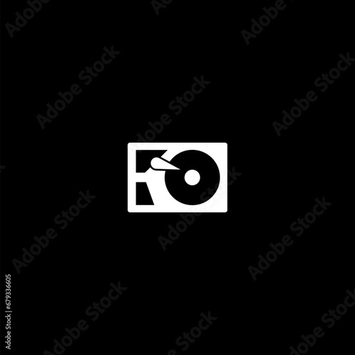 Hard Drive icon isolated on black background