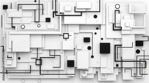background abstraction geometric shapes and lines white and black.