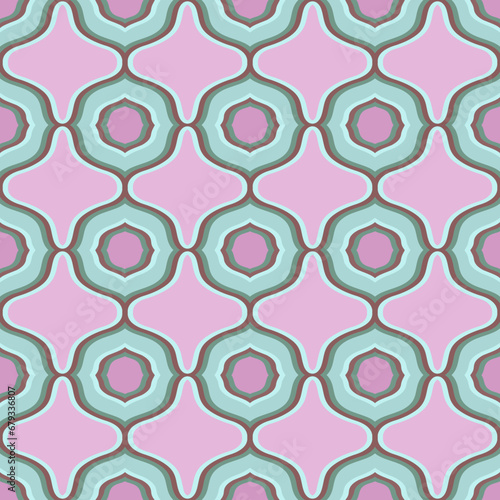 Geomertic Seamless Pattern. Vector Background for Tile, Textile, Card. 