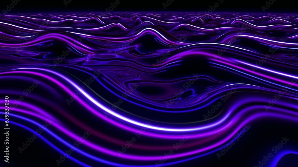 Obraz premium Swirling Neon Waves in a Hypnotic Dance of Electric Midnight Hues