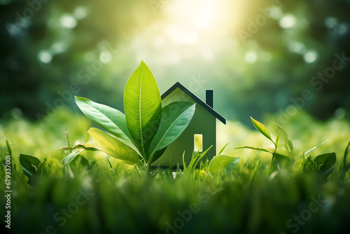 eco house, green home, eco village, Green Energy, Renewable Power Concept, house icon concept, renewable energy background photo