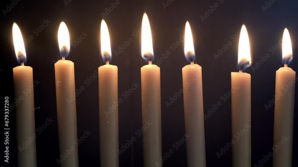 Jewish bronze sevenarmed candlestick Menorah for seven candles, symbol