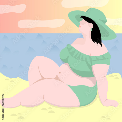 Mujer disfrutando de la playa