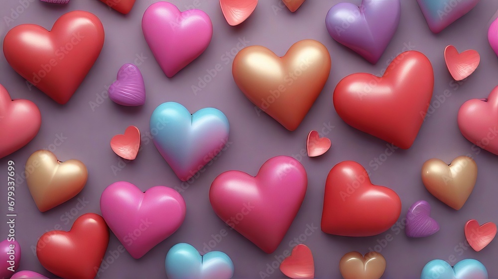 Love-Filled Textures: Colorful Valentine's Day Mockup with Heart Patterns