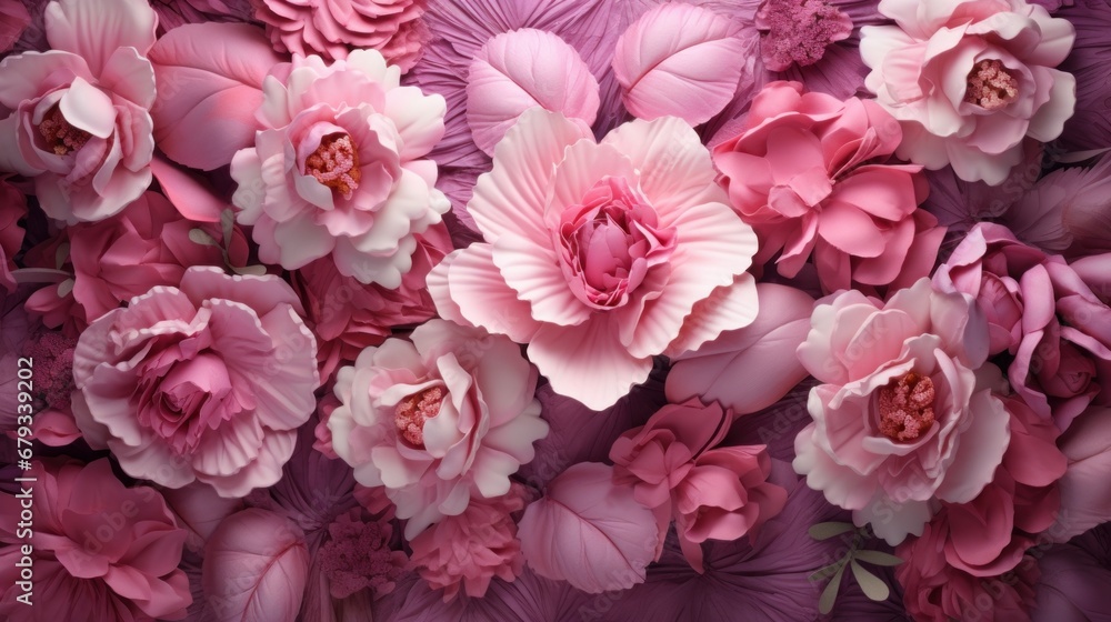 Beautiful wallpaper with pink flowers AI generated illustration Beautiful wallpaper with pink flowers AI generated illustration