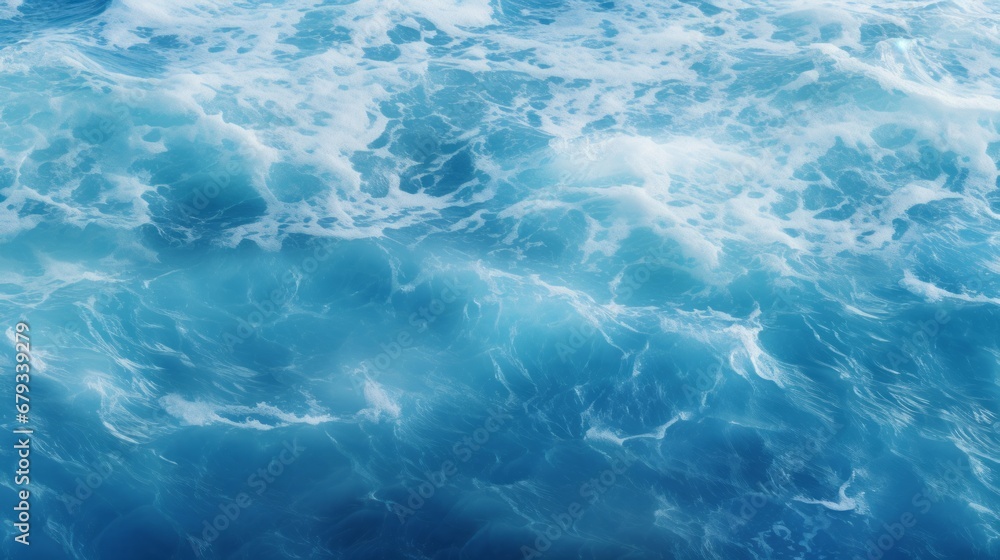 background sea with foam top view.