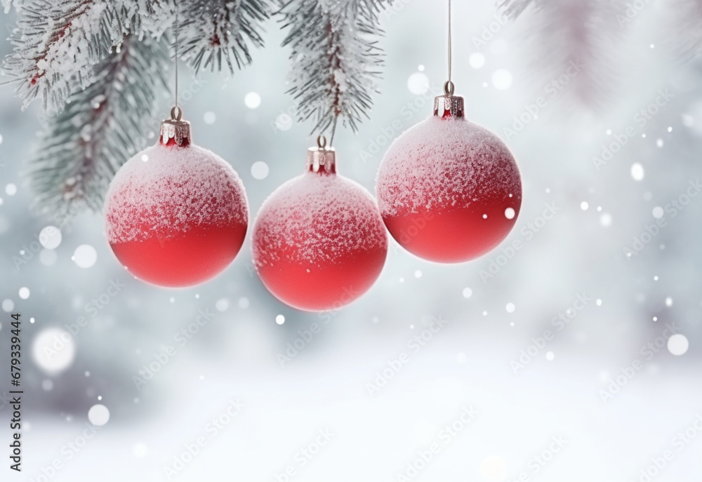 red christmas balls generating by AI technology red christmas balls generating by AI technology