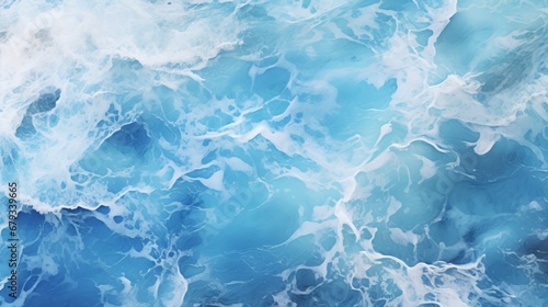background sea with foam top view. photo