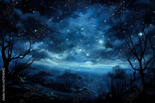 illustration fantastic night sky