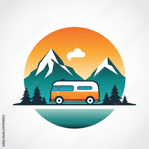 mountain travel with van logo