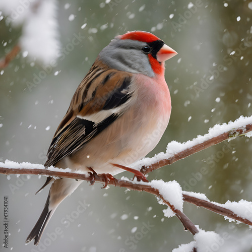 robin in snow