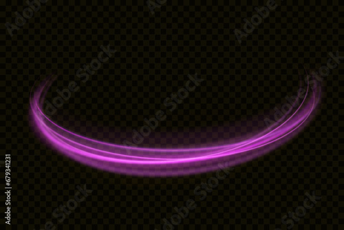 Luminous pink lines png of speed. Light glowing effect png. Abstract motion lines. Light trail wave, fire path trace line, car lights, optic fiber and incandescence curve twirl