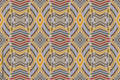 Ikat Paisley Embroidery on the Fabric in Indonesia,india and Asian countries.geometric Ethnic Oriental Seamless pattern.aztec Style. illustration.design for Texture,fabric,clothing,wrapping,carpet.