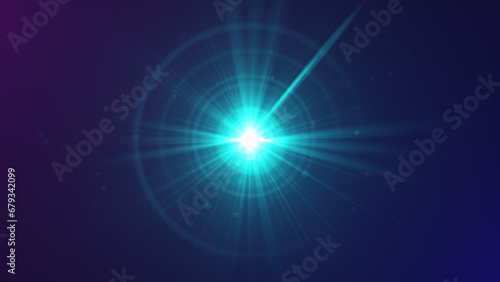 Wallpaper Mural The star burst with brilliance, glow bright star, blue glowing light burst on a black background Torontodigital.ca