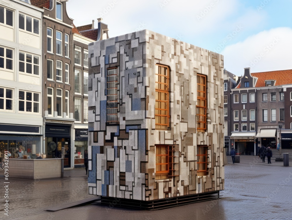 Quirky Mosaic Cabin Adds Charm to Amsterdam Building Facade