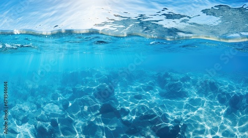 clean blue water surface, a reflection of nature's purity.