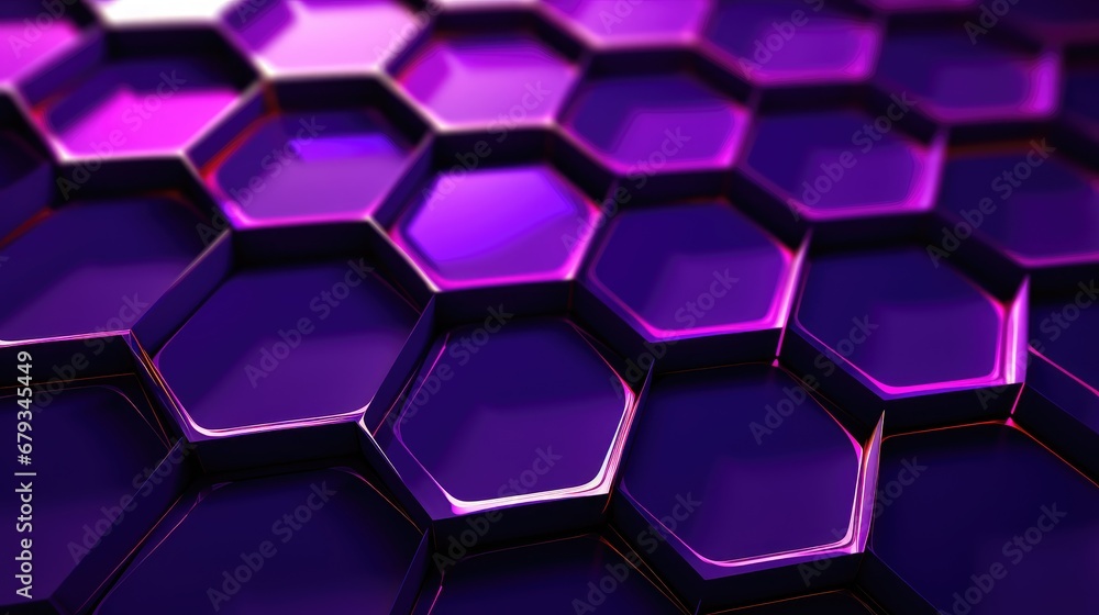 bstract 3D hexagons in purple, a visual delight. bstract 3D hexagons in purple, a visual delight.