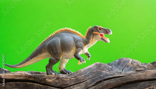 dinosaur toy on green screen background take a photo and cut the background and overlay with green screen and there are also clipping path