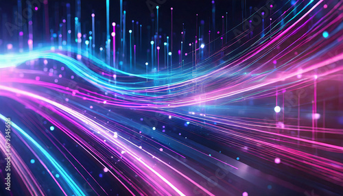 abstract futuristic background with pink blue glowing neon moving high speed wave lines and bokeh lights data transfer concept fantastic wallpaper