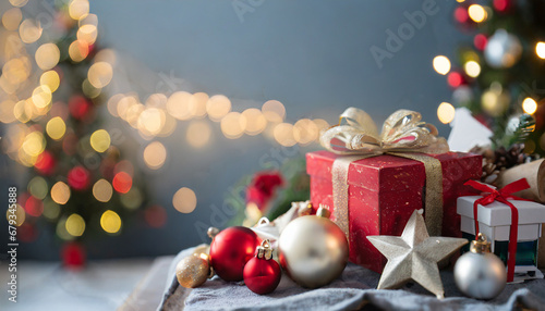 christmas decoration on backgtound photo