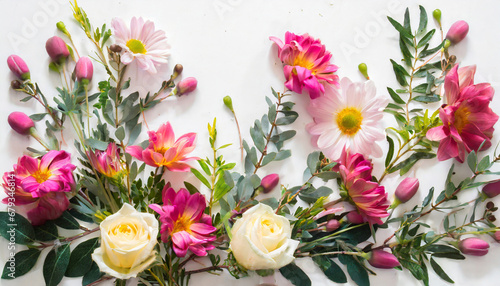 flowers on white background