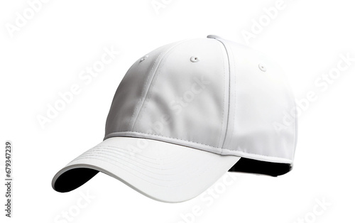 White Baseball Cap on transparent background.