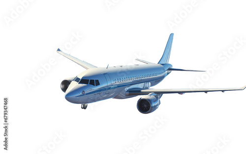Commercial Airplane on transparent background.