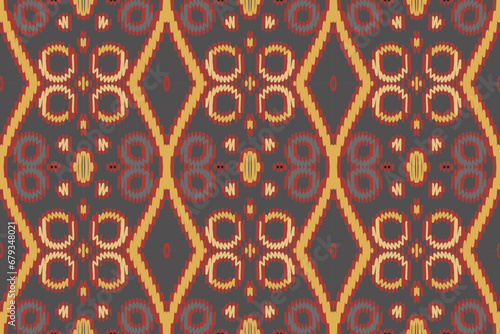 Ethnic ikat tropical traditional pattern folk antique background. Art graphic print design for carpet fabric texture textile wallpaper background backdrop rug.