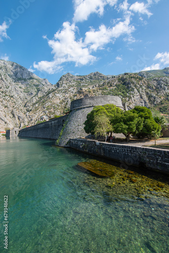 Venetian fortress walls of Kotor, Montenegro. Unesco World Heritage site.
