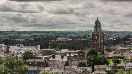 Day Timelapse of Cork Ireland, Cathedral, Main St. Patrick's street and bridge. photo