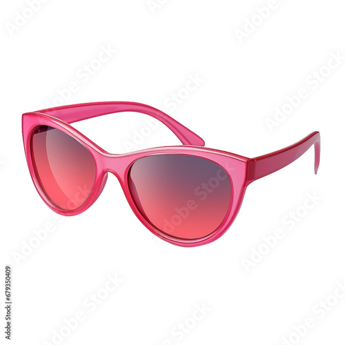 pink fashion sunglasses with dark lenses isolated on transparent background