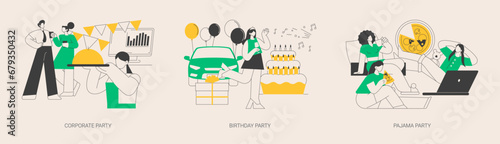 Celebration event abstract concept vector illustrations.